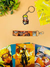 Naruto Uzumaki 3 Item Gift Combo: 9 Self adhesive mini posters, 1 Double Sided Keychain, 1 Key-Tag