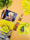 Goku 3 Item Gift Combo: 9 Self adhesive mini posters, 1 Double Sided Keychain, 1 Key-Tag