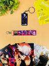 Gojo Satoru Jujutsu Kaisen 3 Item Gift Combo: 9 Self adhesive mini posters, 1 Double Sided Keychain, 1 Key-Tag