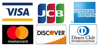 クレジットカードVISA、Master Card、JCB、AMERICAN EXPRESS、Diners Club、Discover対応