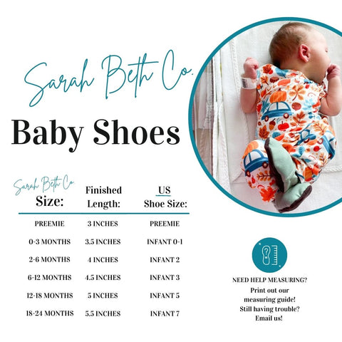 SBC Baby Shoe Size Chart