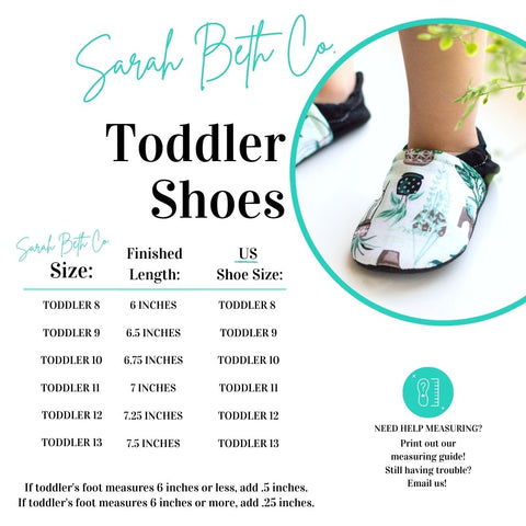 SBC Toddler Shoes Size Chart