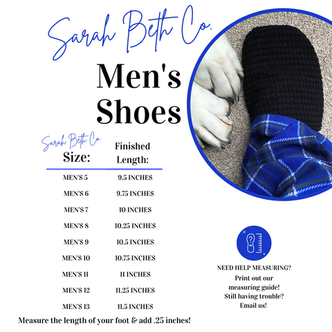 SBC Men Shoe Size Chart