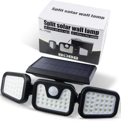 Lampa Solara, de Exterior cu 3 Capete, LED, Incarcare Solara