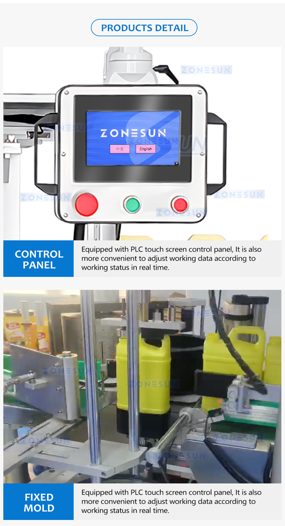 ZONESUN Automatic Hot Melt Glue Labeling Machine ZS-GTB12S