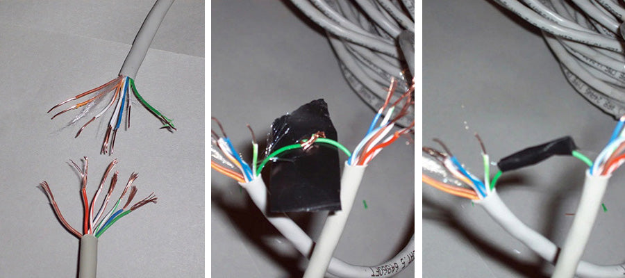 Fix Cut Network Cable with Tape