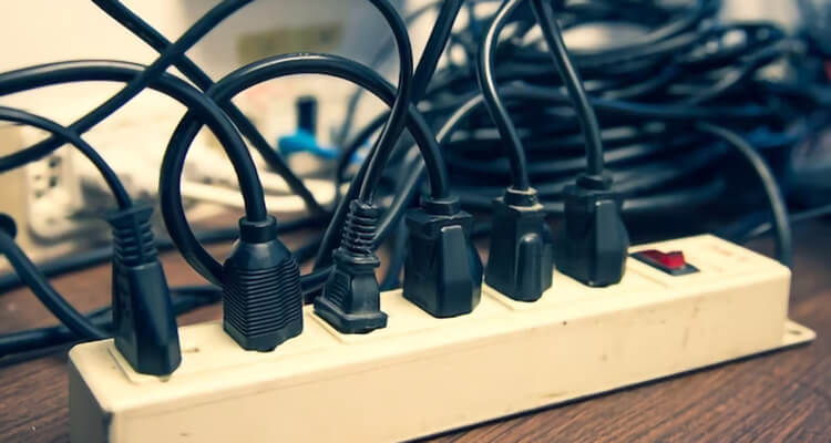 Overloaded Power Strip With Plugs