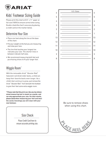 International Conversion Chart- Children's Sizing