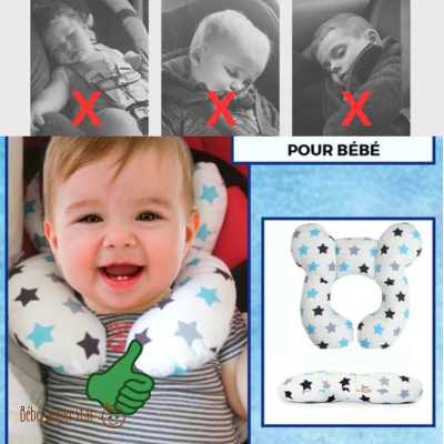 Oreiller de protection pour bébé en forme de U, siège de voiture de voyage  -protection du cou- coussin de repos bébé- oreiller de soutien (2)