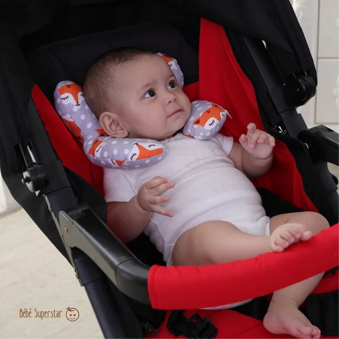 Oreiller de protection pour bébé en forme de U, siège de voiture de voyage  -protection du cou- coussin de repos bébé- oreiller de soutien (2)