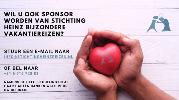 Stichting Heinz Bijzondere Vakantiereizen Sponsor worden van goed doel. Goede doelen steunen.