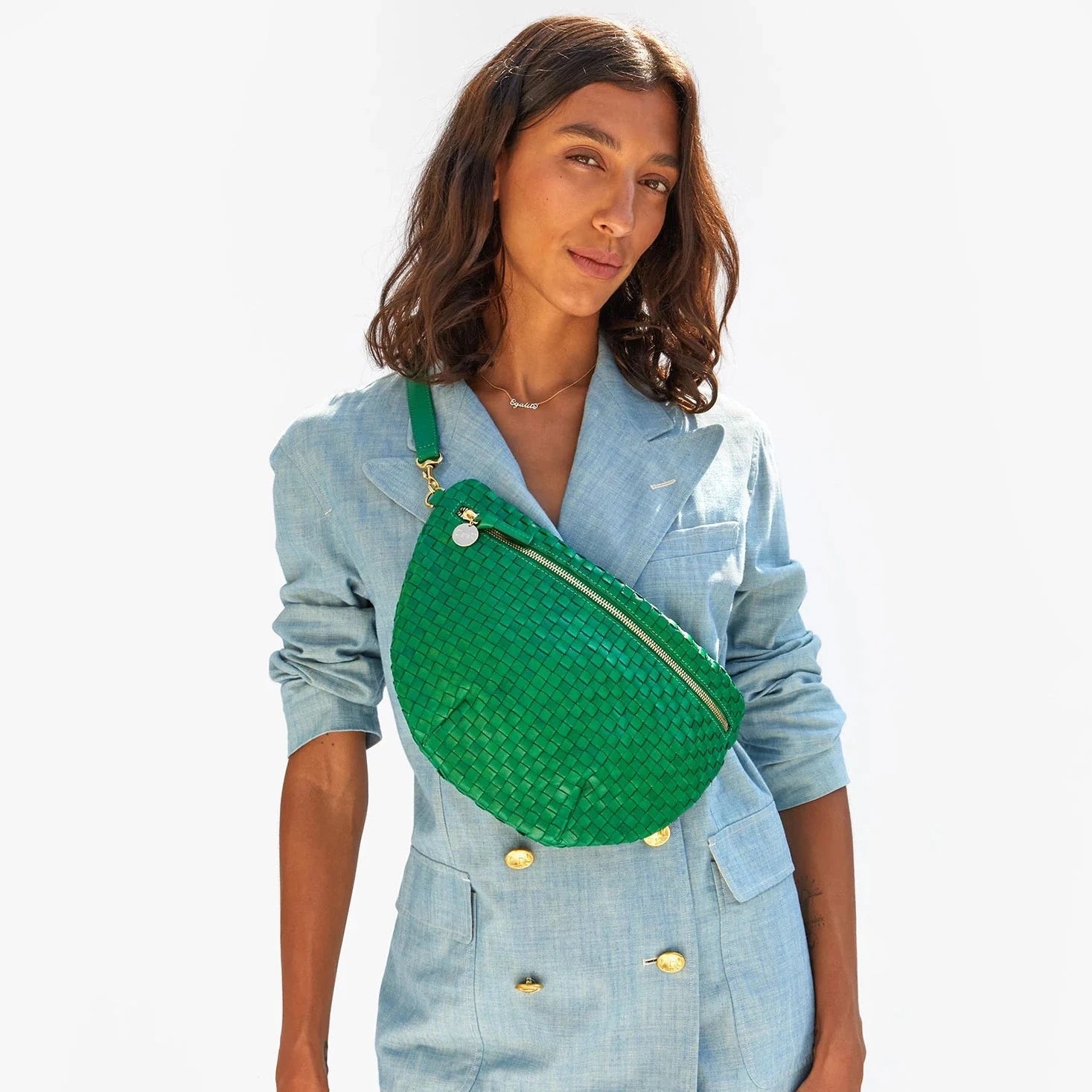 Grande Fanny in Grass Woven Checker