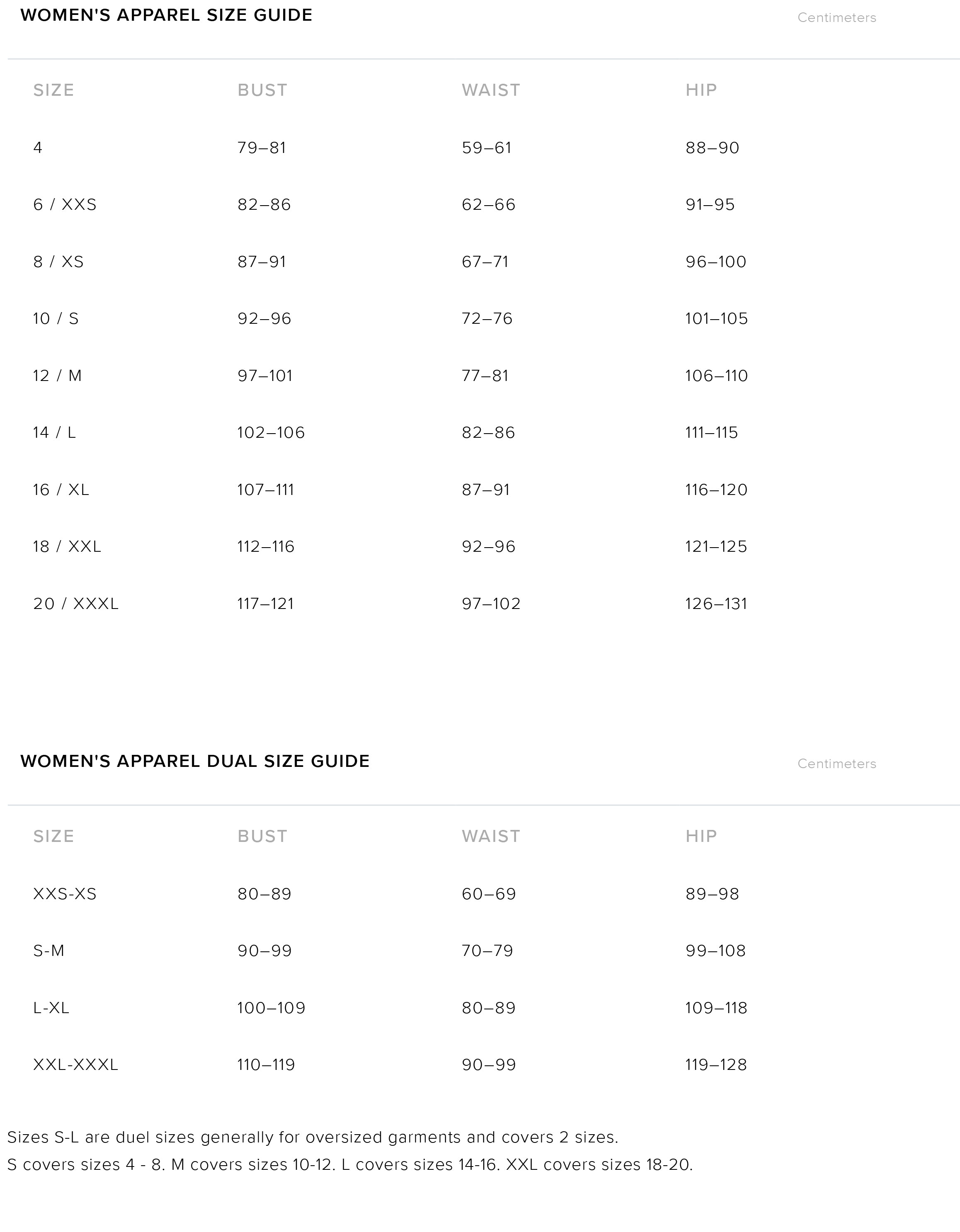 Witchery Women's Size Guide – LOD Store