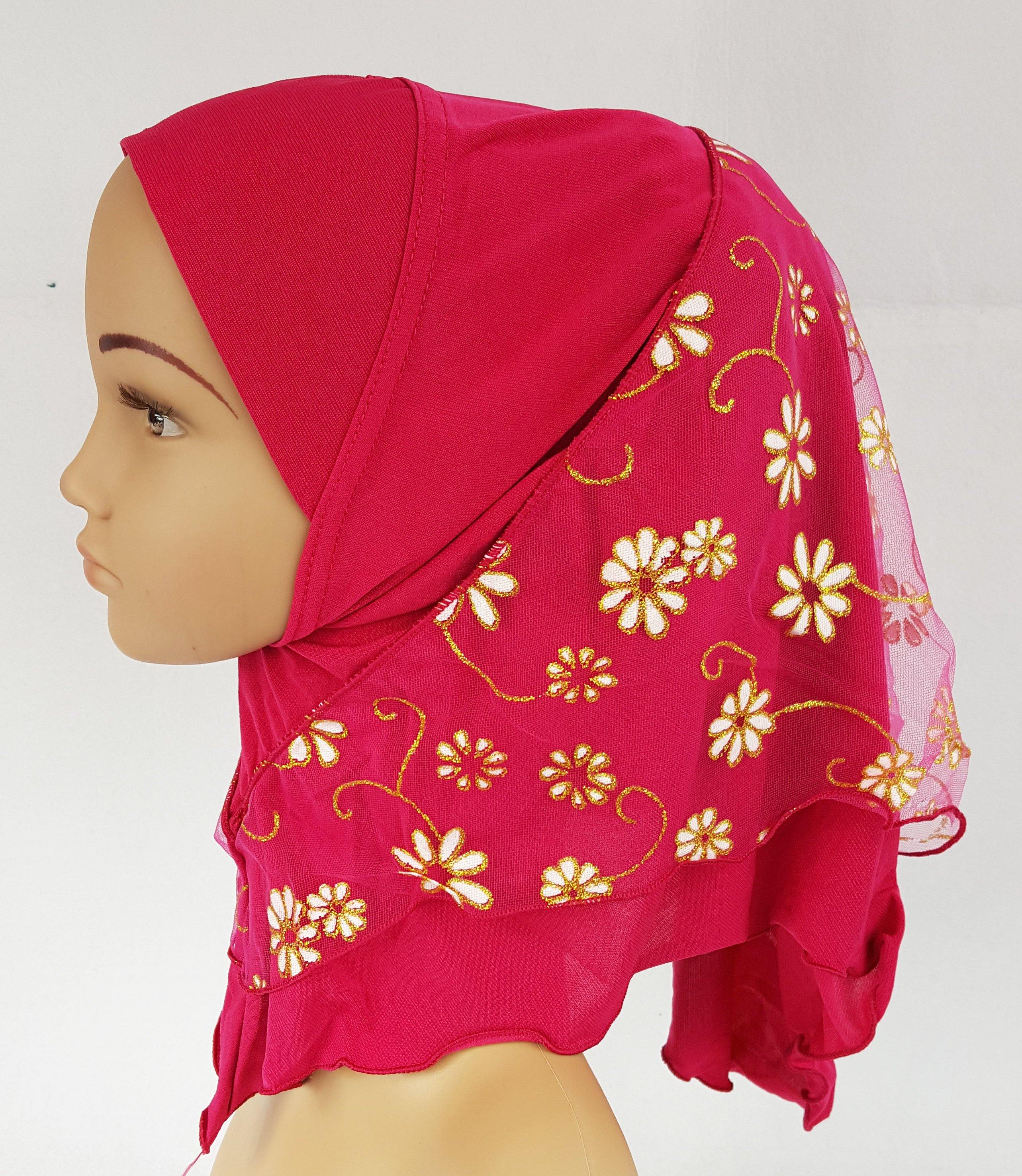 Crystal Hemp Toddler Children Kids Hijab Islamic Scarf Shawls -7270