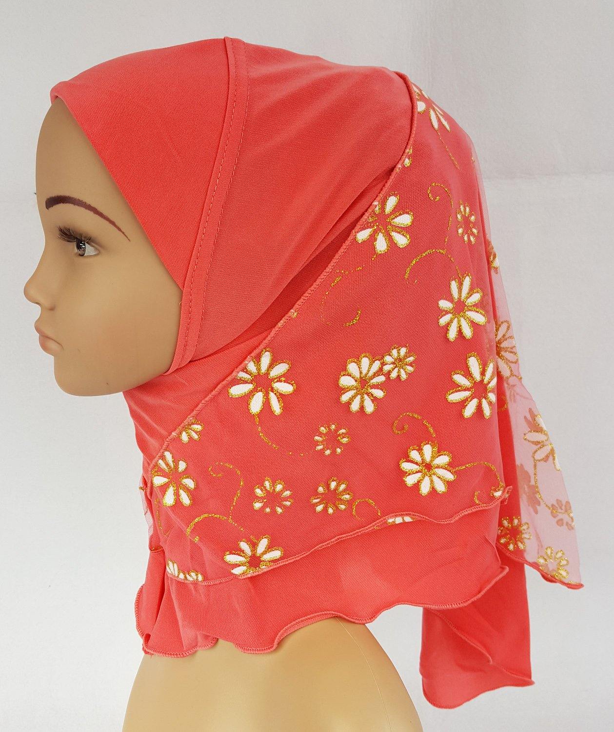 Crystal Hemp Toddler Children Kids Hijab Islamic Scarf Shawls -7270