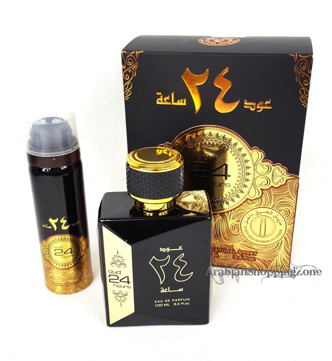 Ard AL Zaafaran Oud 24 Hours Unisex Spray Perfume 100ml EDP + Deodorant