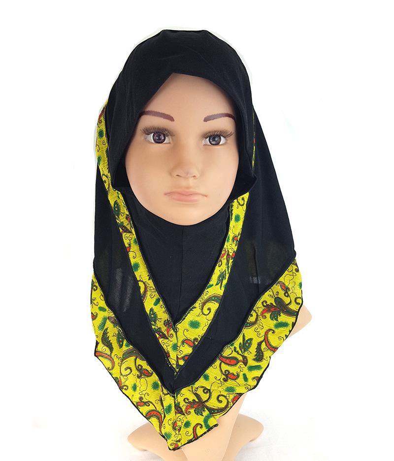 Crystal Hemp Kids Toddler Children Islamic Hijab Islamic Scarf Shawls -0102