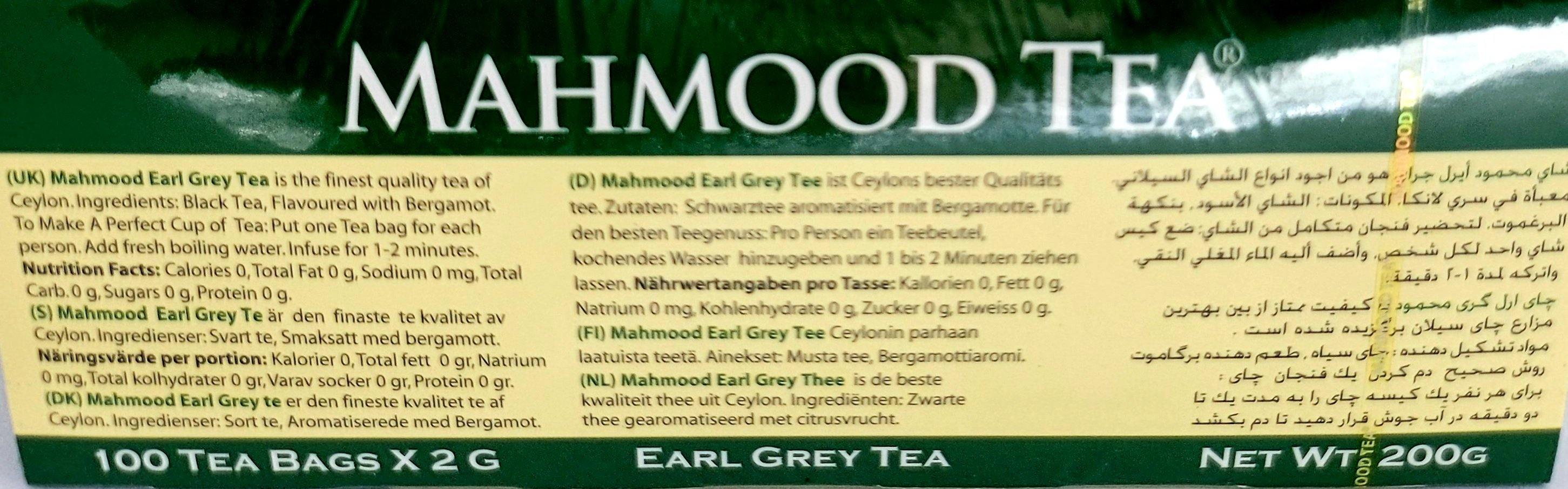 Mahmood Tea Earl Gray Tea Bags