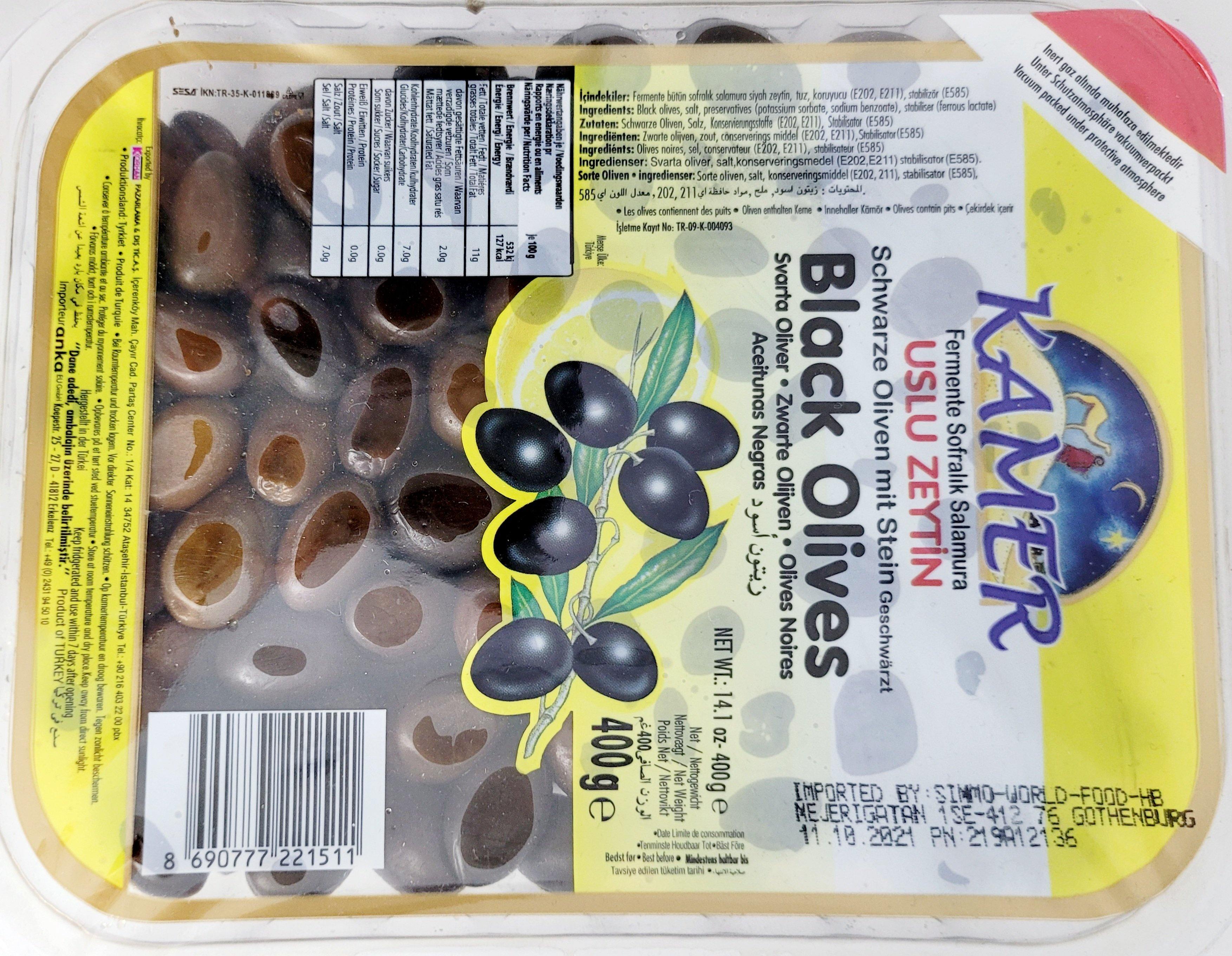 Kamer Black Olives 400g