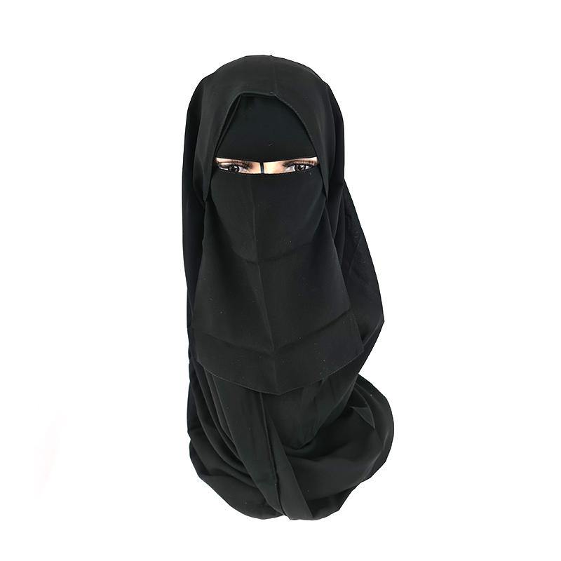 Pinless Loop to Loop Saudi Niqab - SCARF & FACE VEIL