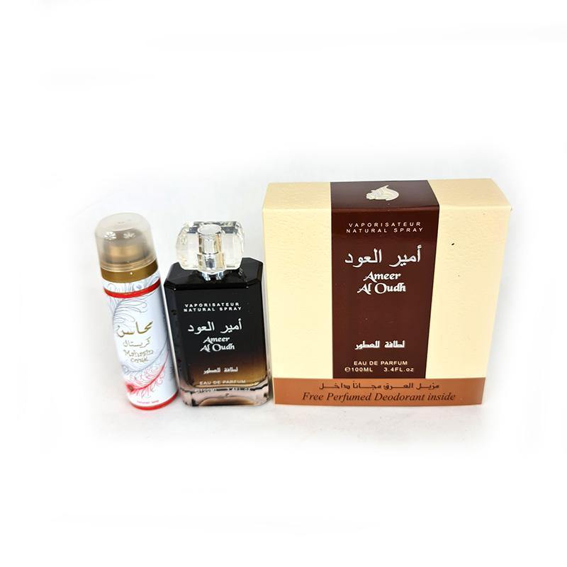 Ameer AL Oudh 100ml EDP Spray Perfume + Deodorant by Lattafa