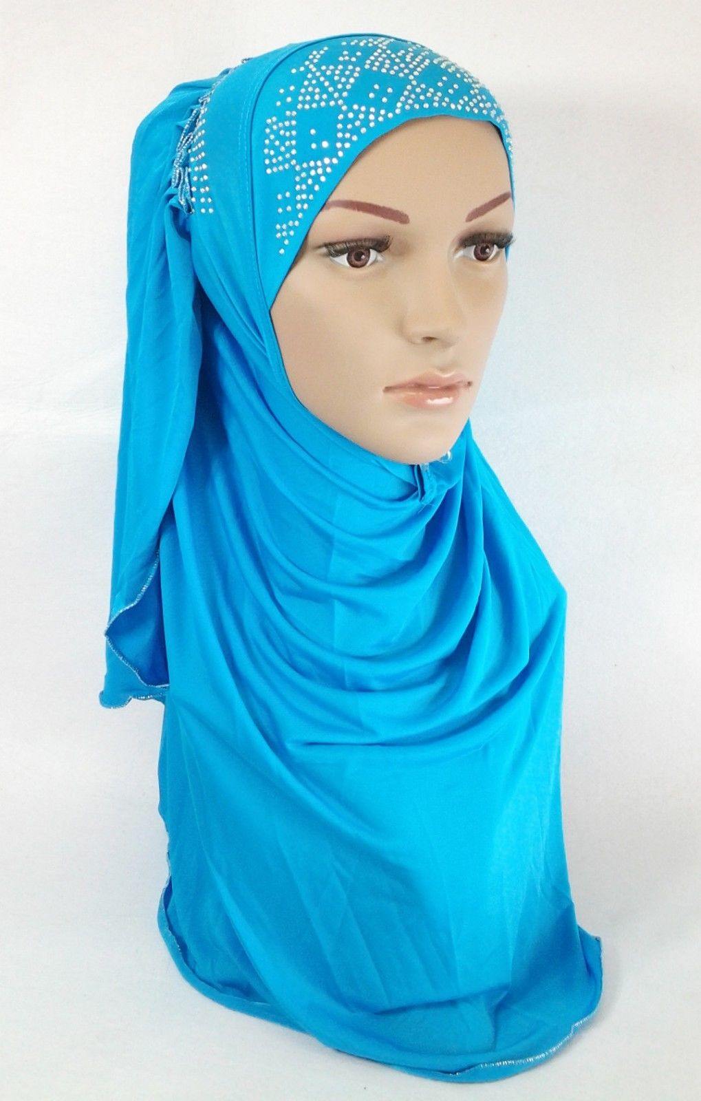 Pull-on Easy Muslim Hijab Fashion Islamic Scarf Viscose Ice Silk MLl061