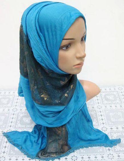 Wavy Women's Muslim Scarves Shawl Wrap Hijab