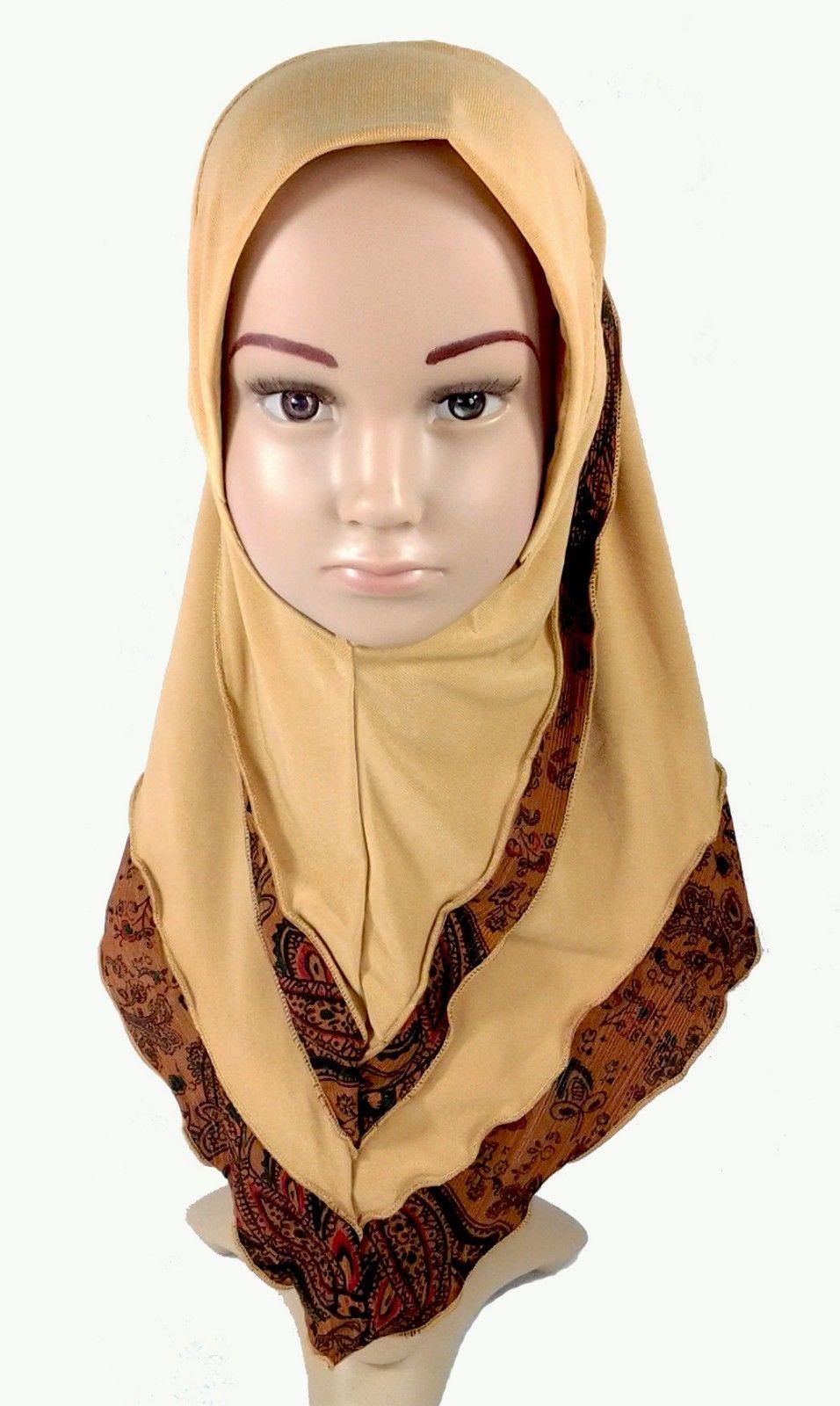 Crystal Hemp Kids Toddler Children Islamic Hijab Islamic Scarf Shawls -0102