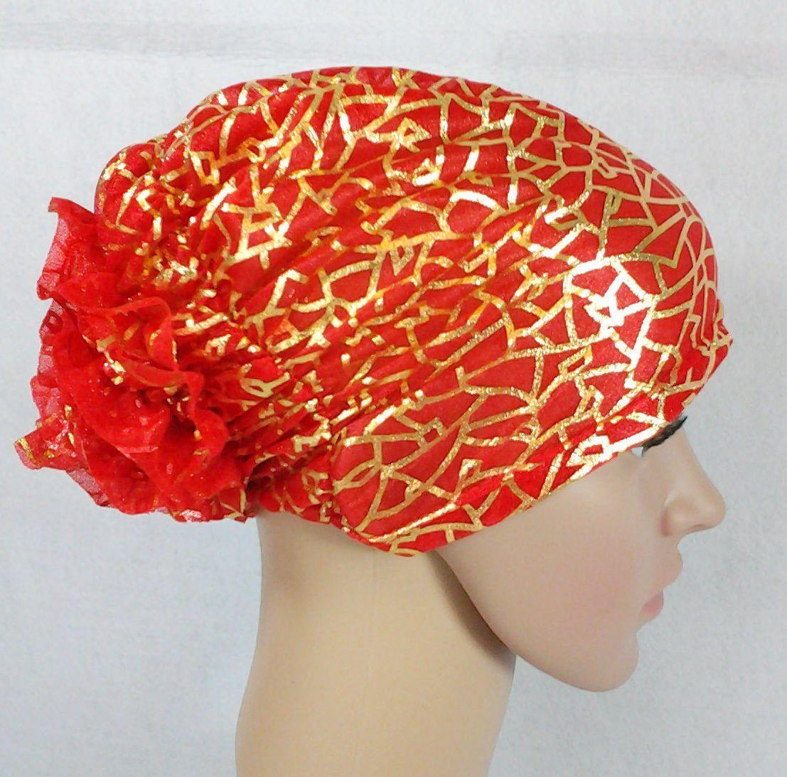 Gauze Gilt-Print UnderHijab Muslim Inner Hijab Caps Hair loss Underscarf