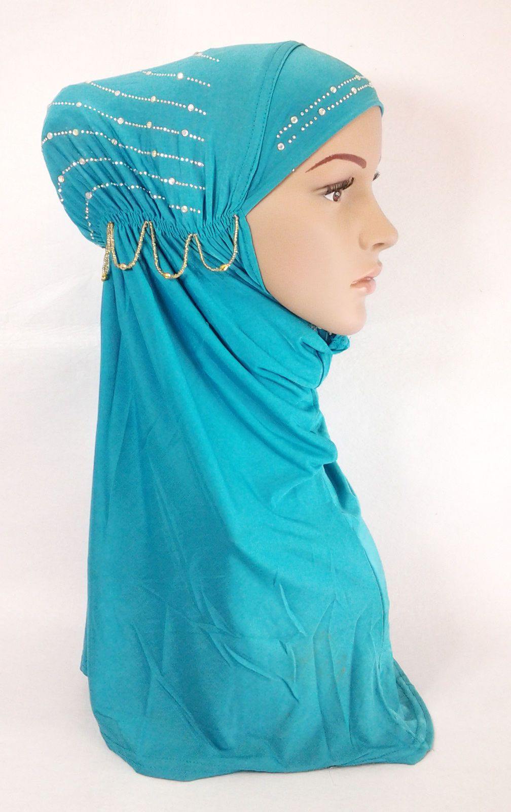 Polyester Ice Silk RhineStone Hijab Muslim Scraf Islamic Amira ASZ089A