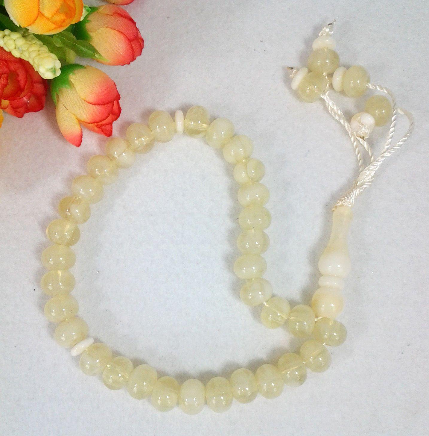 Acrylic White TESBÄ°H Islamic Prayer Beads tasbih MASBAHA Misbaha Tasbeeh