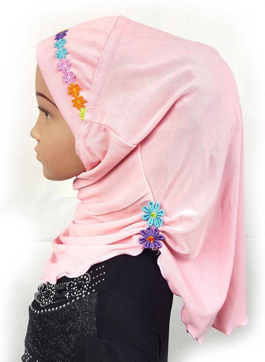 Crystal Hemp Toddler Kids Children Hijab Islamic Scarf Shawls -9397