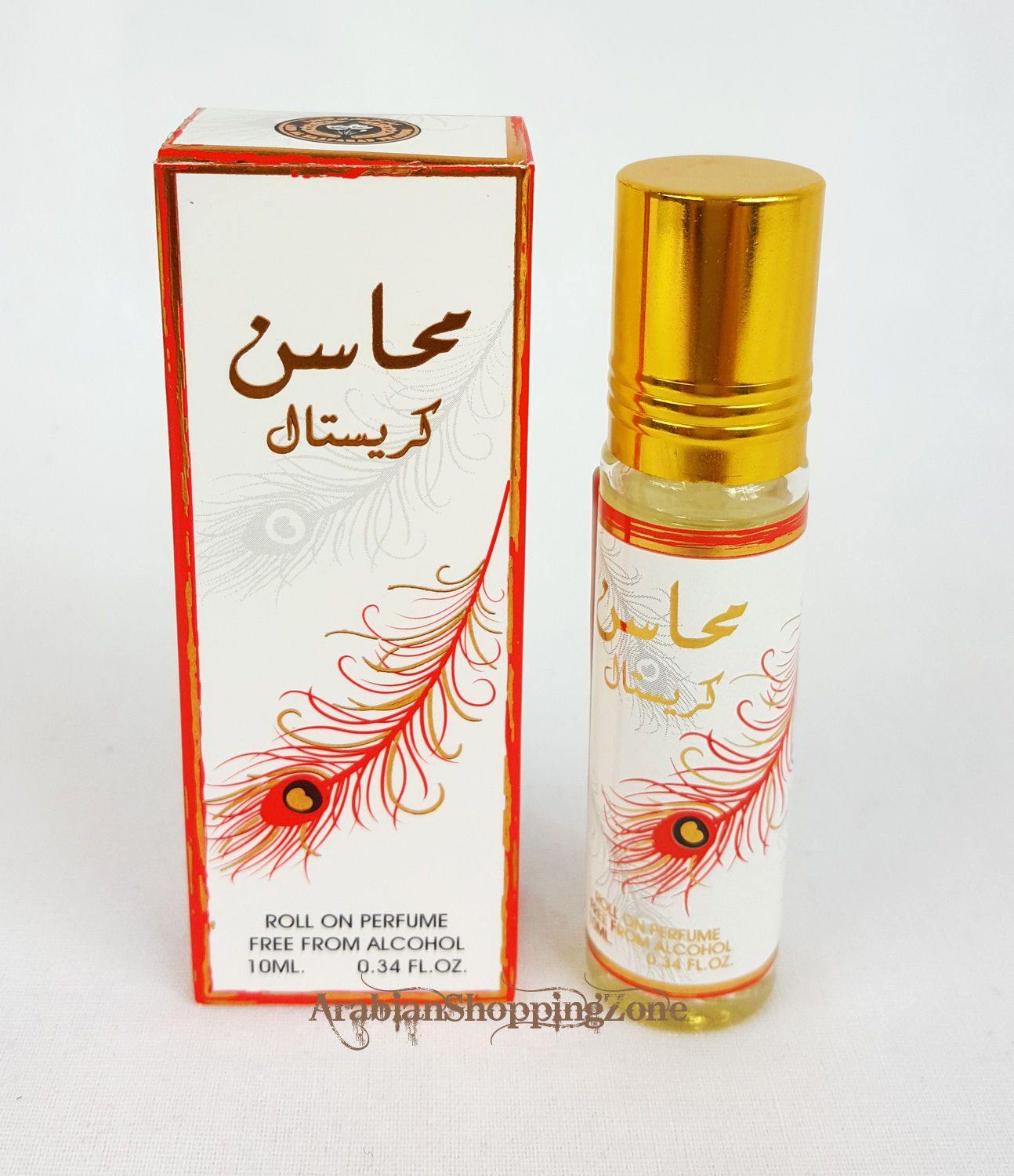 Mahasin Crystal Perfume Oil ATTAR 10ml (0.34OZ) UAE ARD AL ZAAFARAN No Alcohol