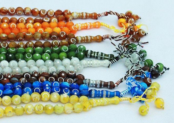 12mm Prayer Beads 33 Islamic Salah Masbaha Star & Moon