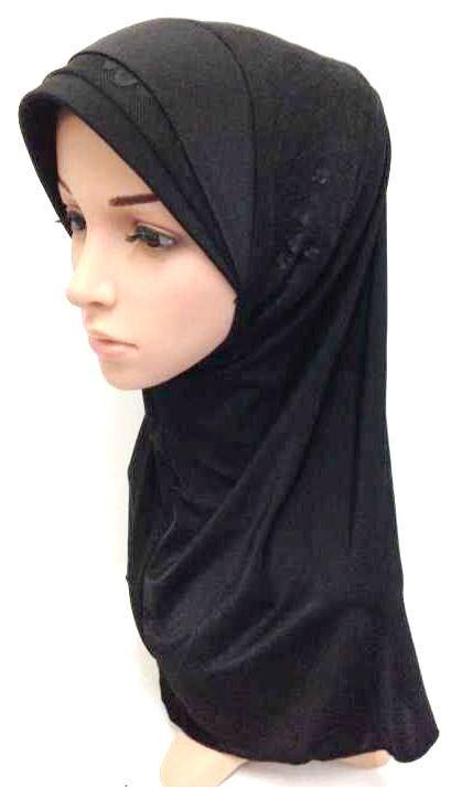 Viscose Ice Silk Lace Black Muslim Hijab Islamic Scarf Shawls