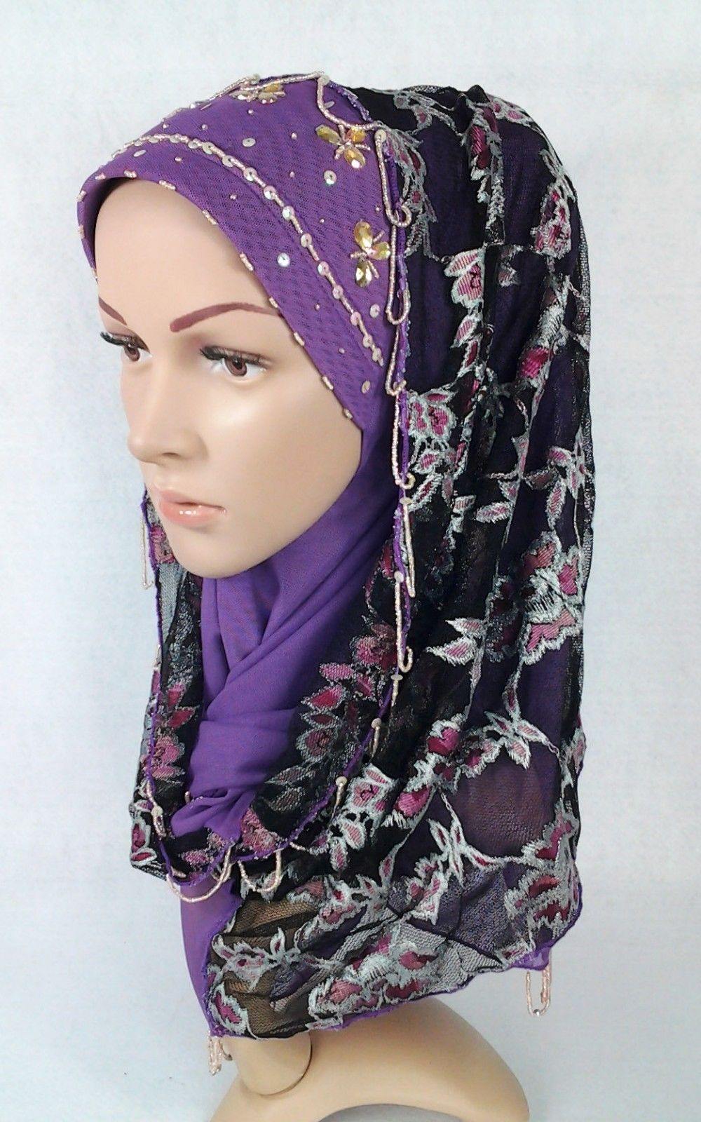 Elegant Loop Hijab Islamic Headwear Scarf Shawls