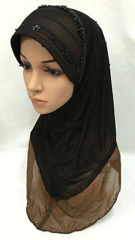 Slip-on LightWeight Double-Mesh-layered Muslim Hijab Islamic Scarf Shawls