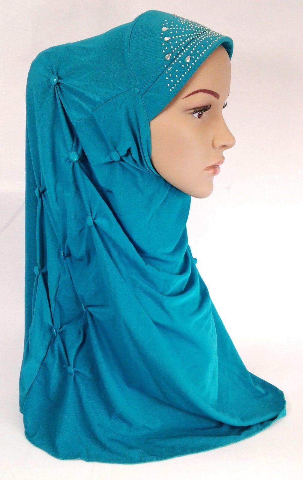 Crystal Hemp Over Chest Hijab Muslim Scarf Islamic Amira Hijab