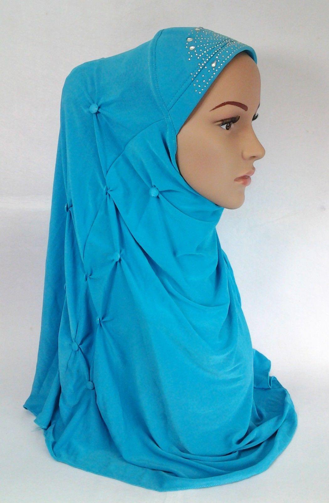 Crystal Hemp Over Chest Hijab Muslim Scarf Islamic Amira Hijab