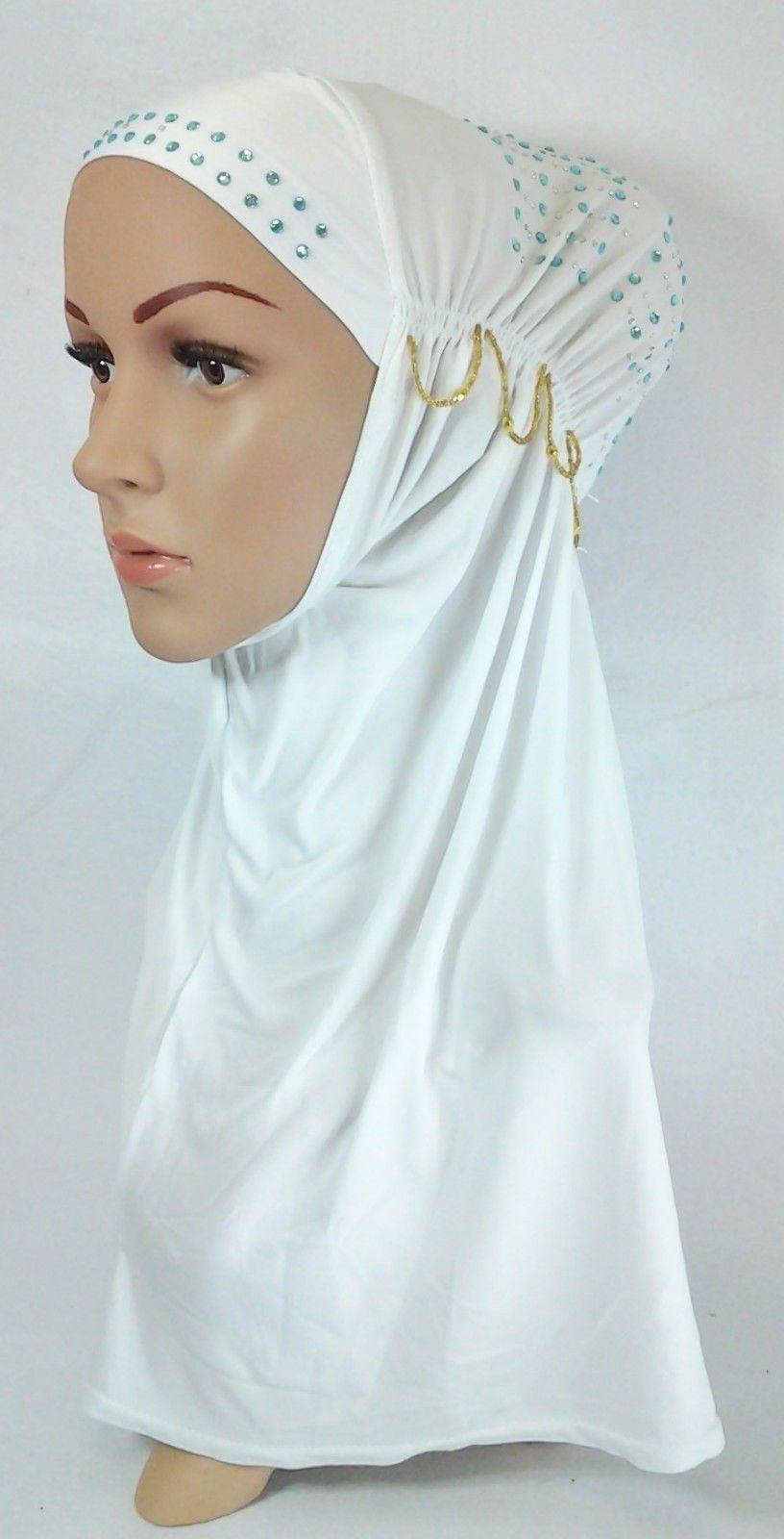 Viscose Ice Silk RhineStone Hijab Muslim Scraf Islamic Amira ASZ089B