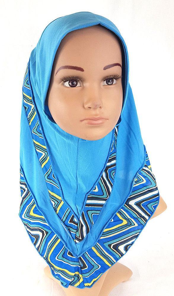 Crystal Hemp Kids Toddler Children Islamic Hijab Islamic Scarf Shawls -0102