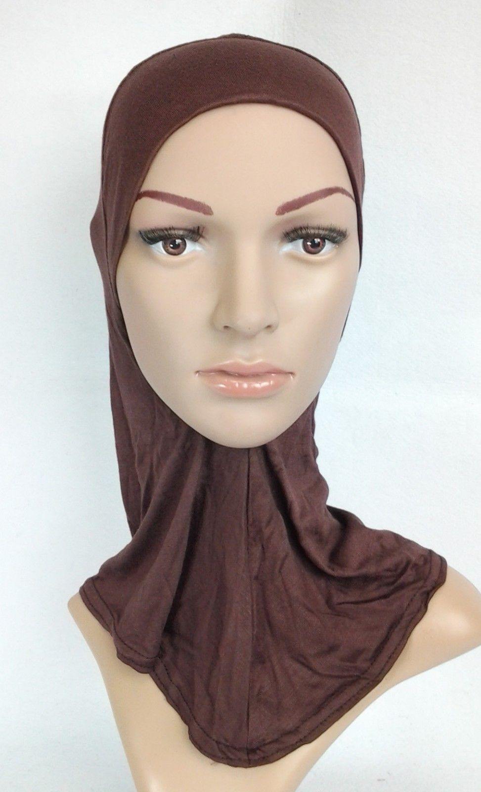 Women's Under Scarf Hat Cap Bone Bonnet Hijab Islamic Neck Cover Muslim