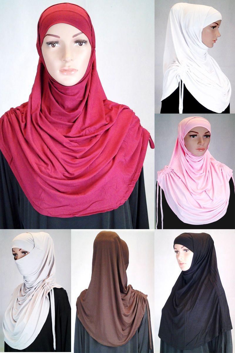 Modal Cotton 2 Piece Amira Hijab Islamic Scarf Shawls Muslim Head Wrap