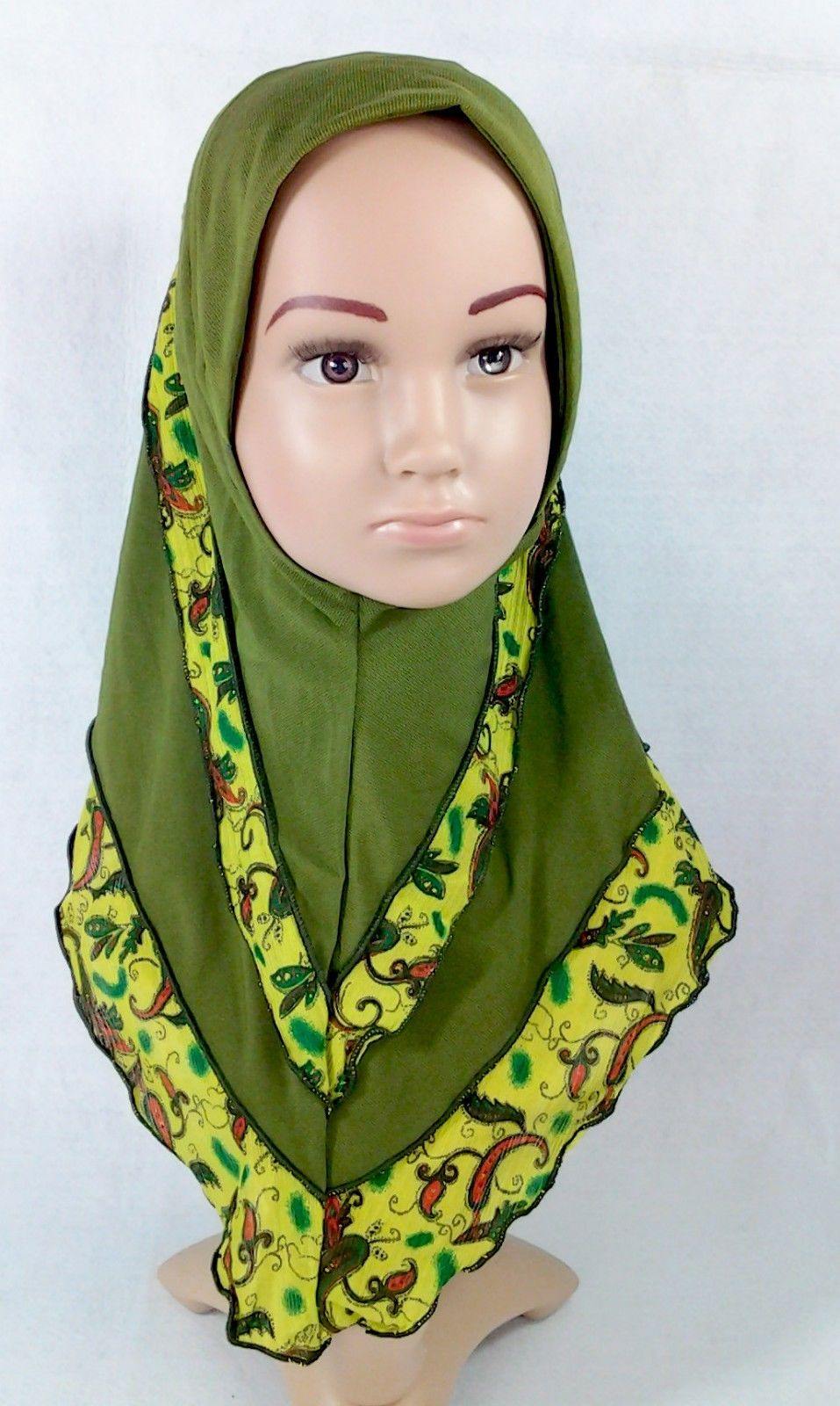 Crystal Hemp Kids Toddler Children Islamic Hijab Islamic Scarf Shawls -0102