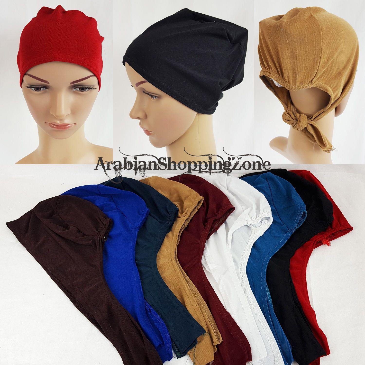 Solid Stretch TieBack UnderHijab Muslim Inner Hijab HairLoss Islamic Underscarf