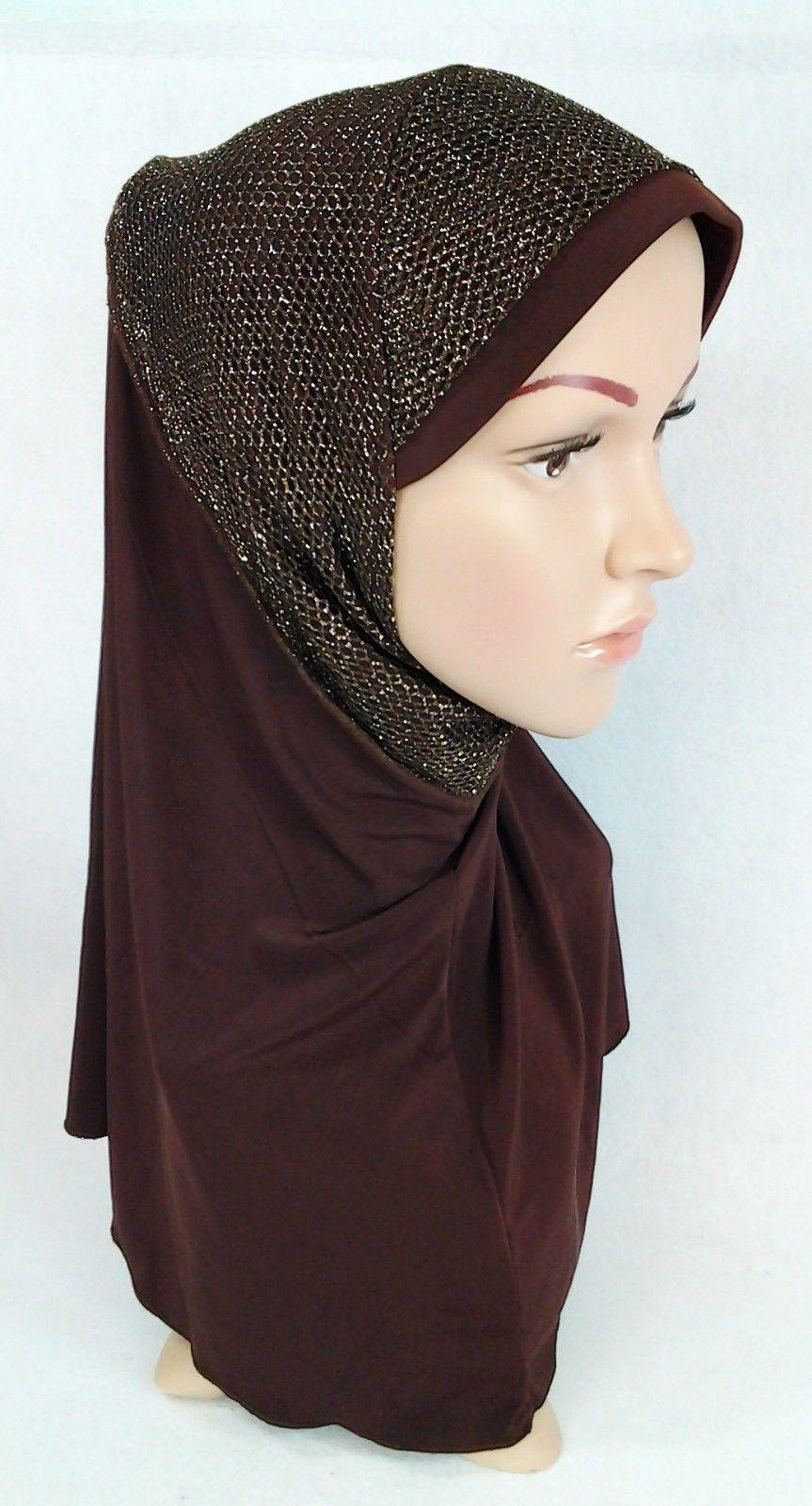 High Quality Viscose Lycra Lace Muslim Hijab Islamic Scarf Shawls Slip-on