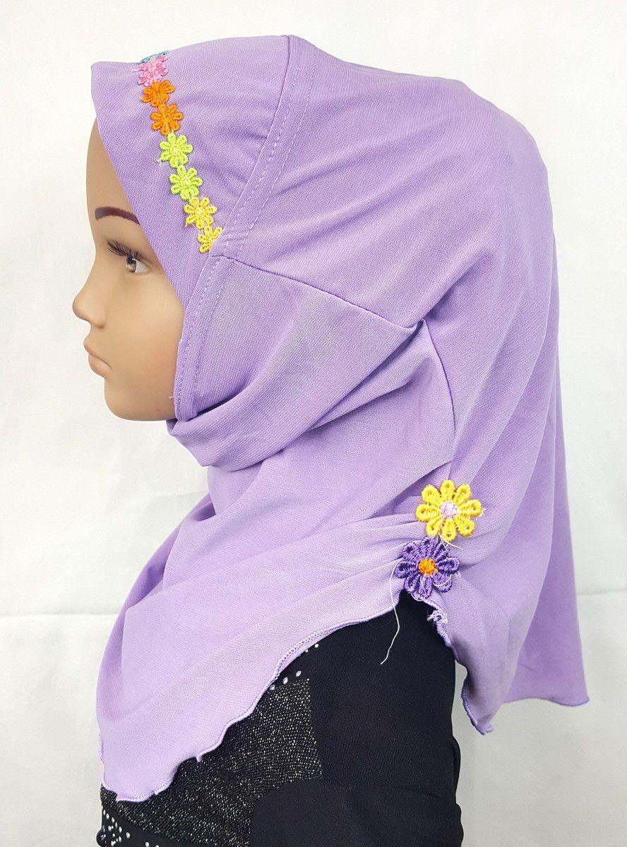 Crystal Hemp Toddler Kids Children Hijab Islamic Scarf Shawls -9397