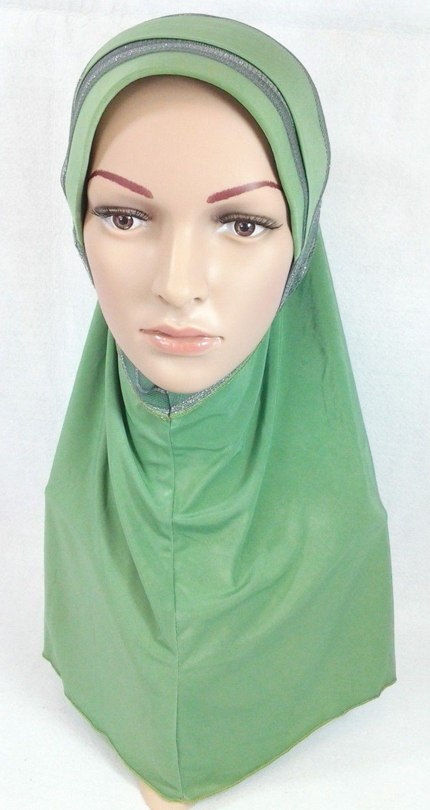 High Quality Viscose Lycra Lace Muslim Hijab Islamic Scarf Shawls Slip-on