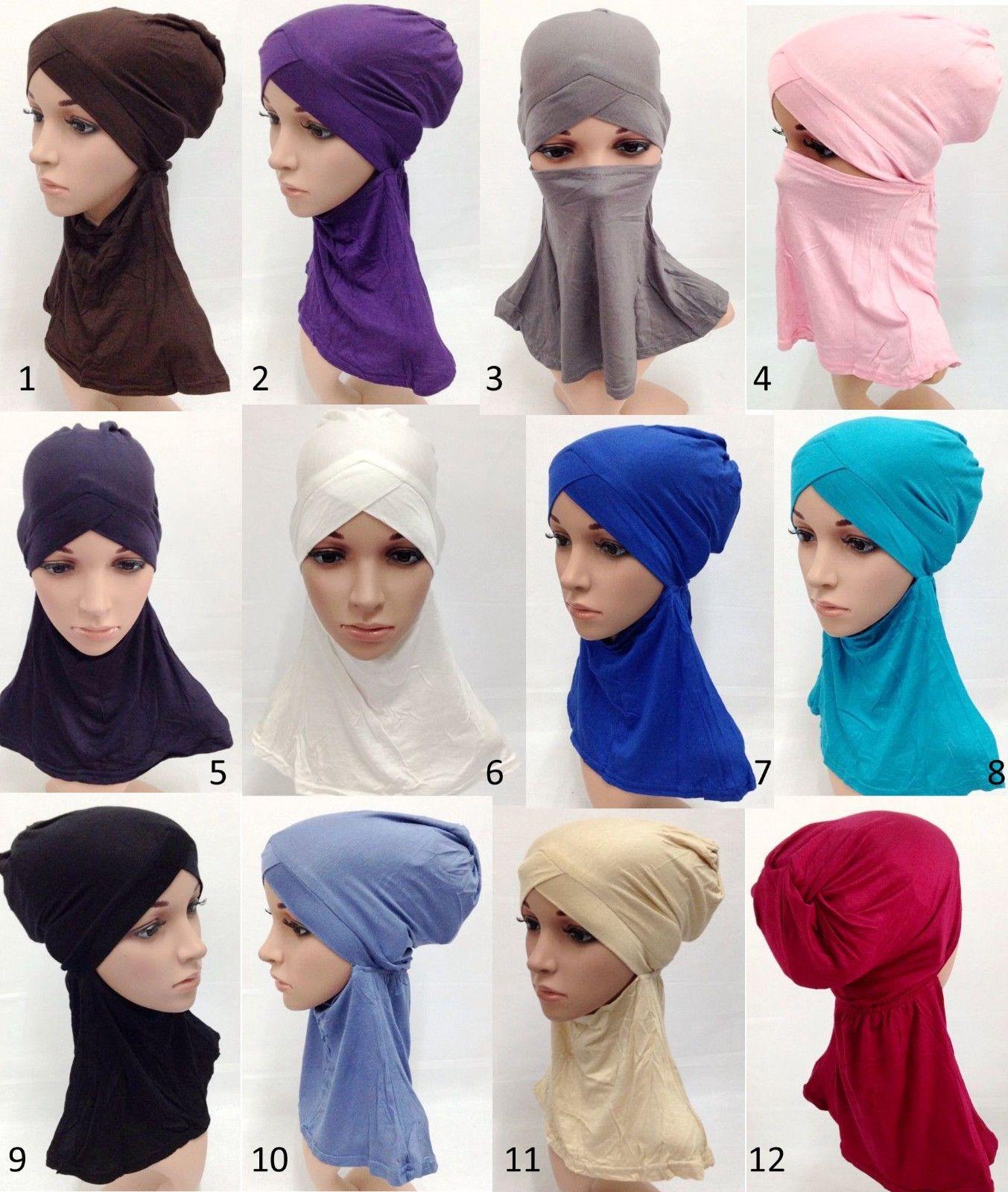 V-Shape Modal Cotton Muslim Women Inner Hijab Caps Islamic Underscarf