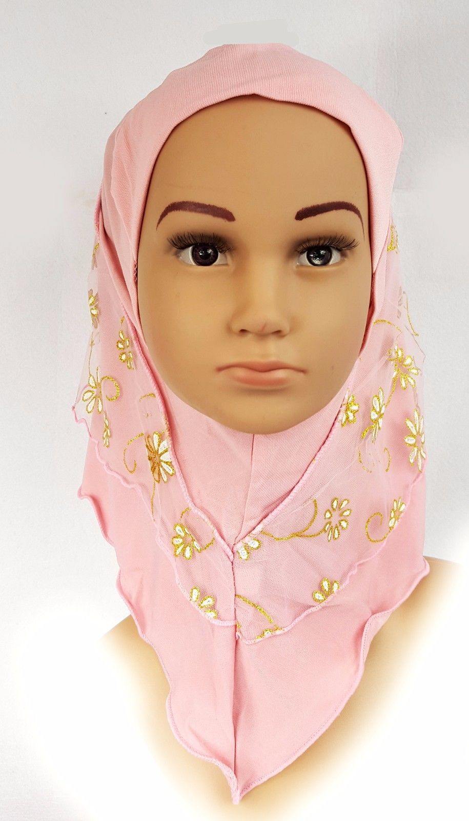 Crystal Hemp Toddler Children Kids Hijab Islamic Scarf Shawls -7270